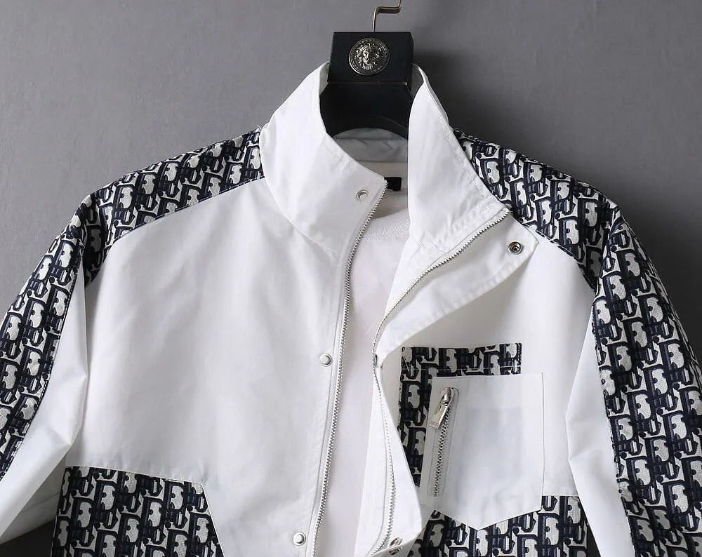 Mixed Print Cargo Pocket Jacket