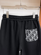 Curved Jacquard Spliced Shorts