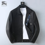 Plaid‑Lined Zip‑Up Collared Jacket