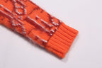 Orange All‑Over Logo Sweater Cardigan