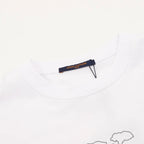 Dotted Outline Cursive Dual-Sided Print T-Shirt