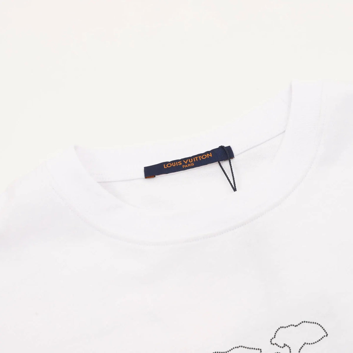 Dotted Outline Cursive Dual-Sided Print T-Shirt