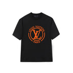 Orange Circle Badge Letter T-Shirt