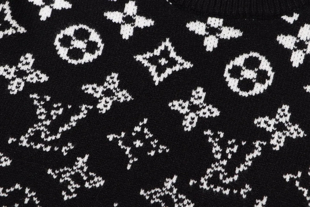 Partial Monogram Knit Sweater
