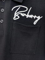 Letter Embroidered Polo Shirt
