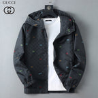 Multicolor Print Casual Hooded Jacket