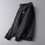 Embroidered Stand Collar Bomber Jacket