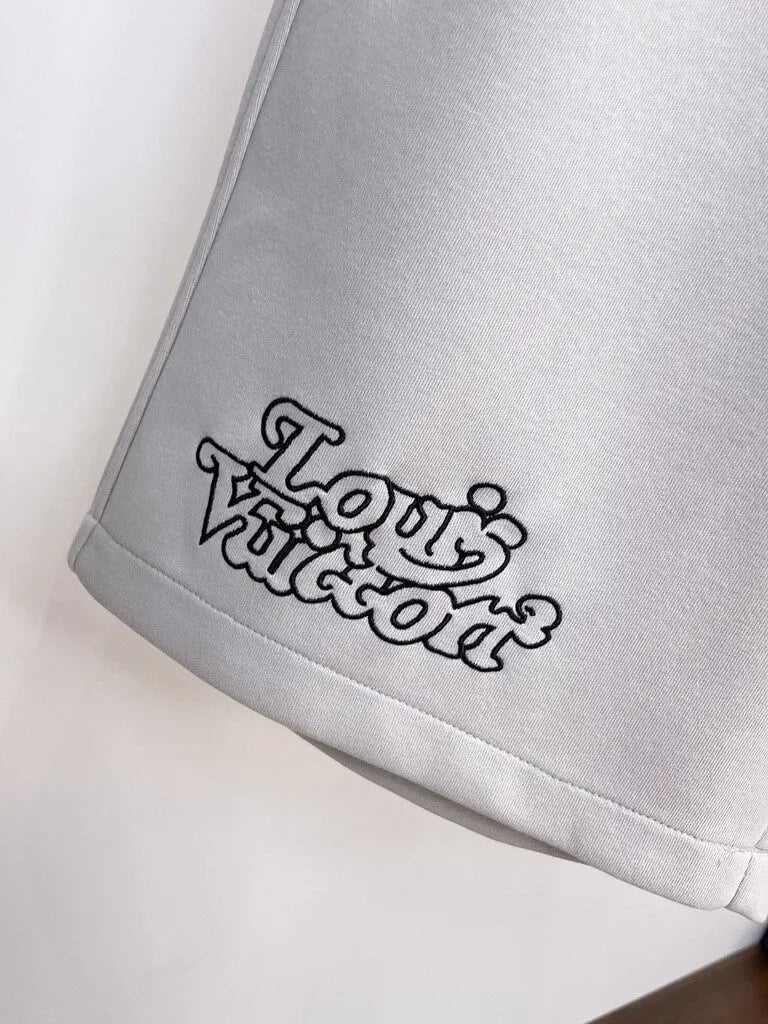 Graffiti Letter Embroidered Casual Shorts