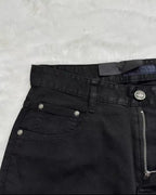 Classic Faux‑Leather Casual Denim Pants