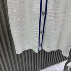 White Waffle Knit Polo Shirt