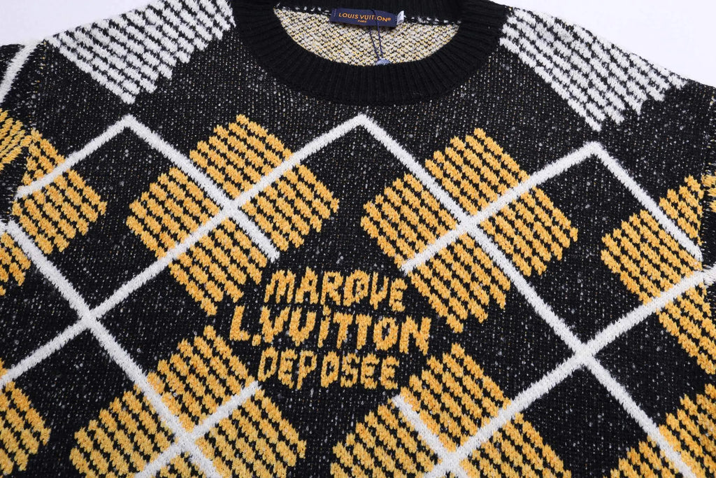 Argyle Letter Sweater