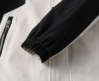 Contrast Panel Sporty Hooded Jacket
