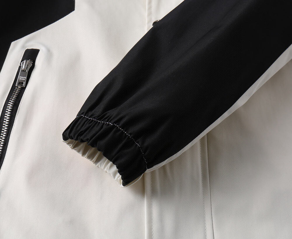 Contrast Panel Sporty Hooded Jacket