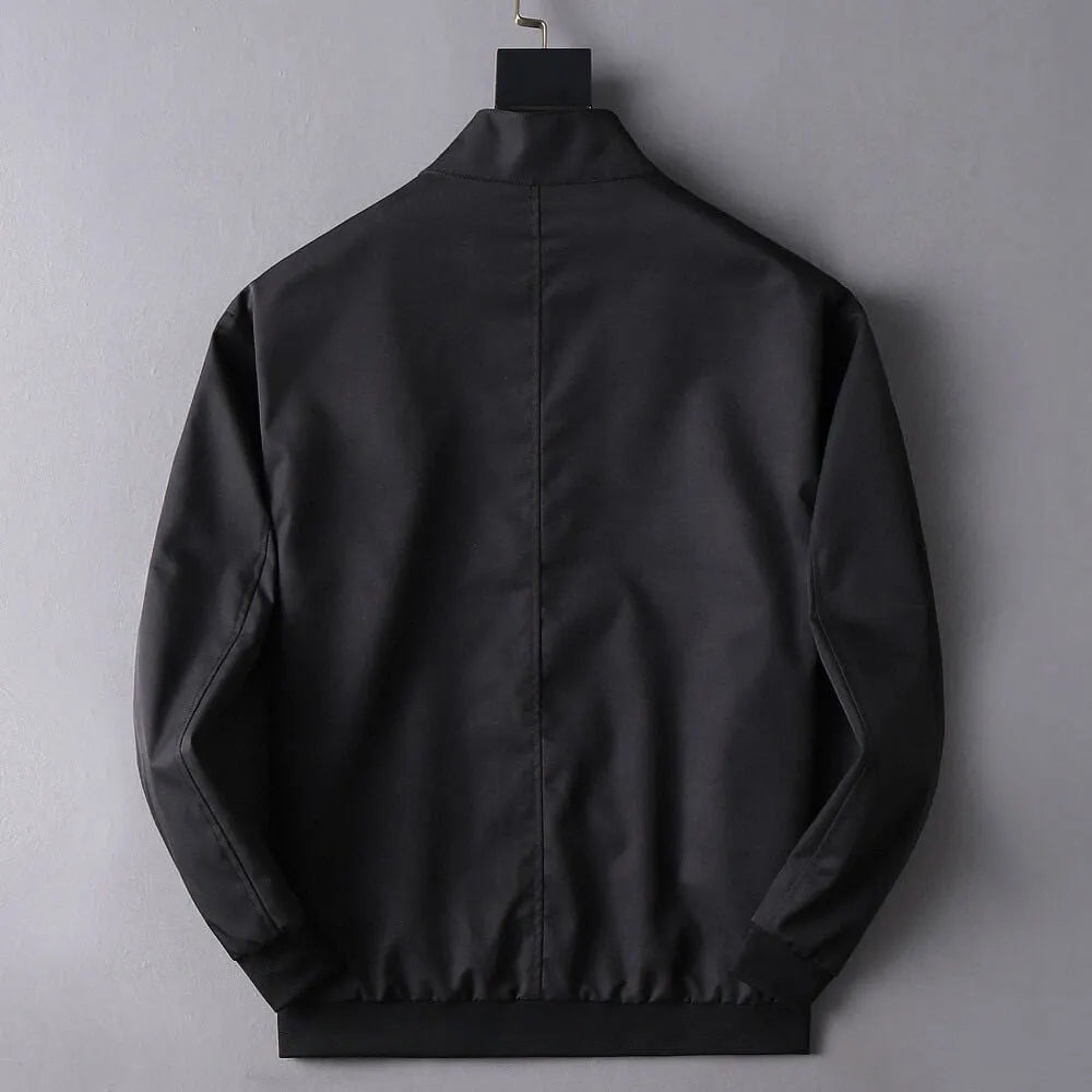 Embroidered Stand Collar Bomber Jacket