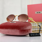 Cool Metal Frameless Oval Sunglasses