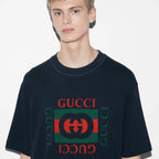 Red‑Green Letter Print T‑Shirt