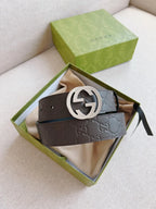 Classic Embossed Calfskin Leather Belt