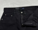 Classic Faux‑Leather Casual Denim Pants