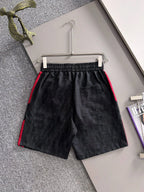 Horse Embroidery Side Stripe Shorts