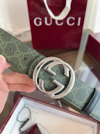 Forest‑Green Leather Belt
