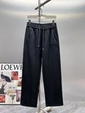 Geometric Embroidery Loose Straight Pants