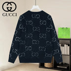 Vintage Jacquard Crew Neck Knit Sweater