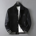 Wool‑Leather Combo Varsity Jacket