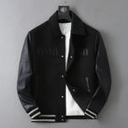 Wool‑Leather Combo Varsity Jacket
