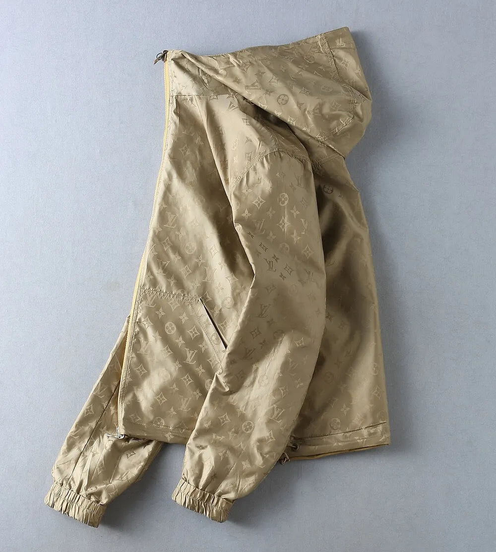 Square Patch Casual Hooded Jacket