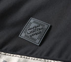 Checker‑Panel Zip‑Up Stand‑Collar Jacket