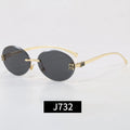 Rimless Oval Letter Logo Sunglasses