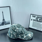 Distressed All-Over Monogram Baseball Cap