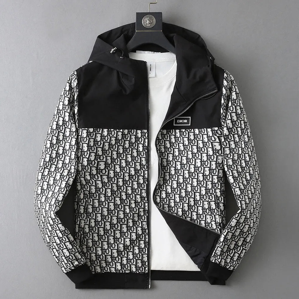 Monogram Spliced Hooded Jacket