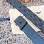 Matte Check Pattern Belt