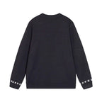 Cuff Embroidered Crew Sweater
