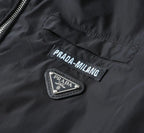 Triangle Contrast Lining Hooded Jacket