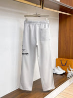 Multi‑Embroidered Patch Straight‑Leg Pants