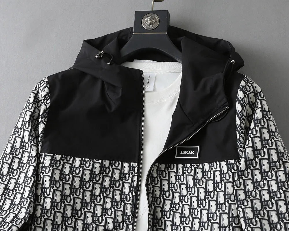 Monogram Spliced Hooded Jacket