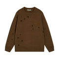 Distressed Hole Crewneck Sweater
