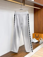 Side Jacquard Tape Straight‑Fit Pants