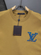 Blue Satin Embroidered T-Shirt