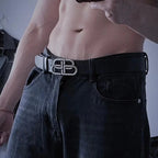 Fashionable Chic Double B Letter Buckle Belt